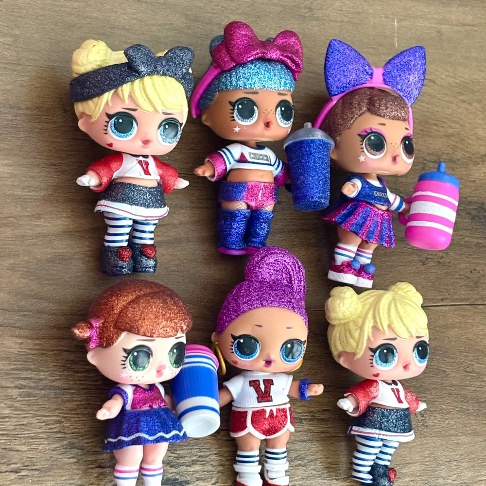 Lot of 6 LOL Surprise ALL STAR BBS Sports Series 2 CHEER TEAM Sparkly Dolls LOOK